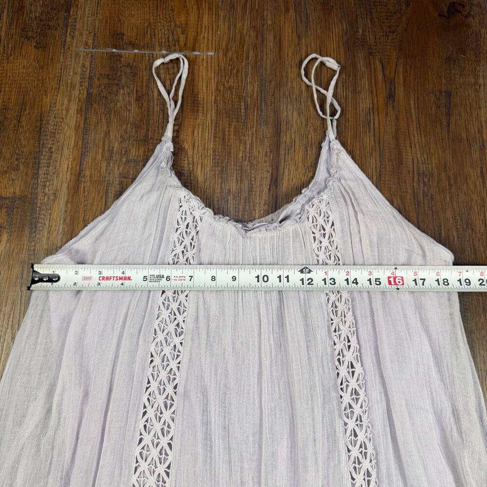 Chelsea & Violet MED boho lilac sleeveless strappy crochet lace mini tank dress - Picture 4 of 16